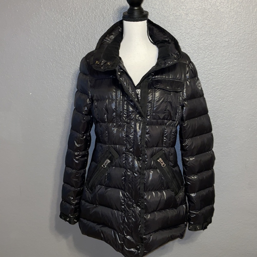 SCHOTT NYC BLACK GOOSE DOWN PUFFER JACKET COAT